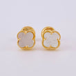 Topos Trébol Nacar Blanco 1.3 g / 6.3 mm Oro Amarillo 18K