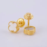 Topos Trebol Blanco 1.35 g / 6.2 mm Oro Amarillo 18K