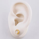 Topos Trébol Nacar Blanco 1.35g / 6.2mm Oro Amarillo 18K