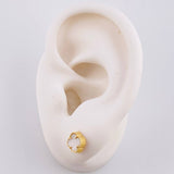Topos Trebol Blanco 1.35 g / 6.1 mm Oro Amarillo 18K