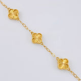 Pulso Trebol Nacar Blanco Diamantado 4.15gr / 17.5cm-19.5cm / 10mm Oro Amarillo Nac.Esp. 18K