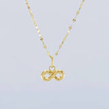 Set Cadena Flor Espejo + Dije Infinito / 1.1gr / 45.1 cm Oro Amarillo 18K