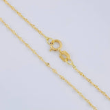 Set Cadena Flor Espejo + Dije Corazón / 1.3gr / 50.5 cm Oro Amarillo 18K