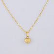 Set Cadena Flor Espejo + Dije Corazón / 1.3gr / 50.5 cm Oro Amarillo 18K