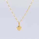 Set Cadena Flor Espejo + Dije Corazón / 1.3gr / 50.5 cm Oro Amarillo 18K