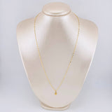 Set Cadena Flor Espejo + Dije Corazón / 1.3gr / 50.4 cm Oro Amarillo 18K