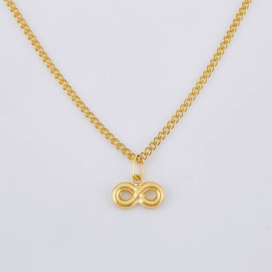 Set Cadena Cubana + Dije Infinito / 1.65gr / 45.5 cm Oro Amarillo 18K