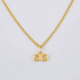 Set Cadena Cubana + Dije Infinito / 1.65gr / 46.6 cm Oro Amarillo 18K