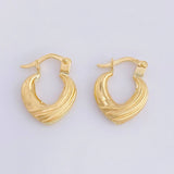 Candongas Corazon Rayado 1.1gr / 1.5cm / Oro Amarillo 18K
