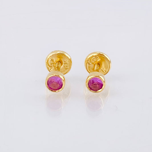 Topos Bisel Zafiros Rosados 26pts 0.95gr / 3.8mm Oro Amarillo 18K