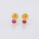 Topos Bisel Zafiros Rosados 26pts 0.95gr / 3.8mm Oro Amarillo 18K