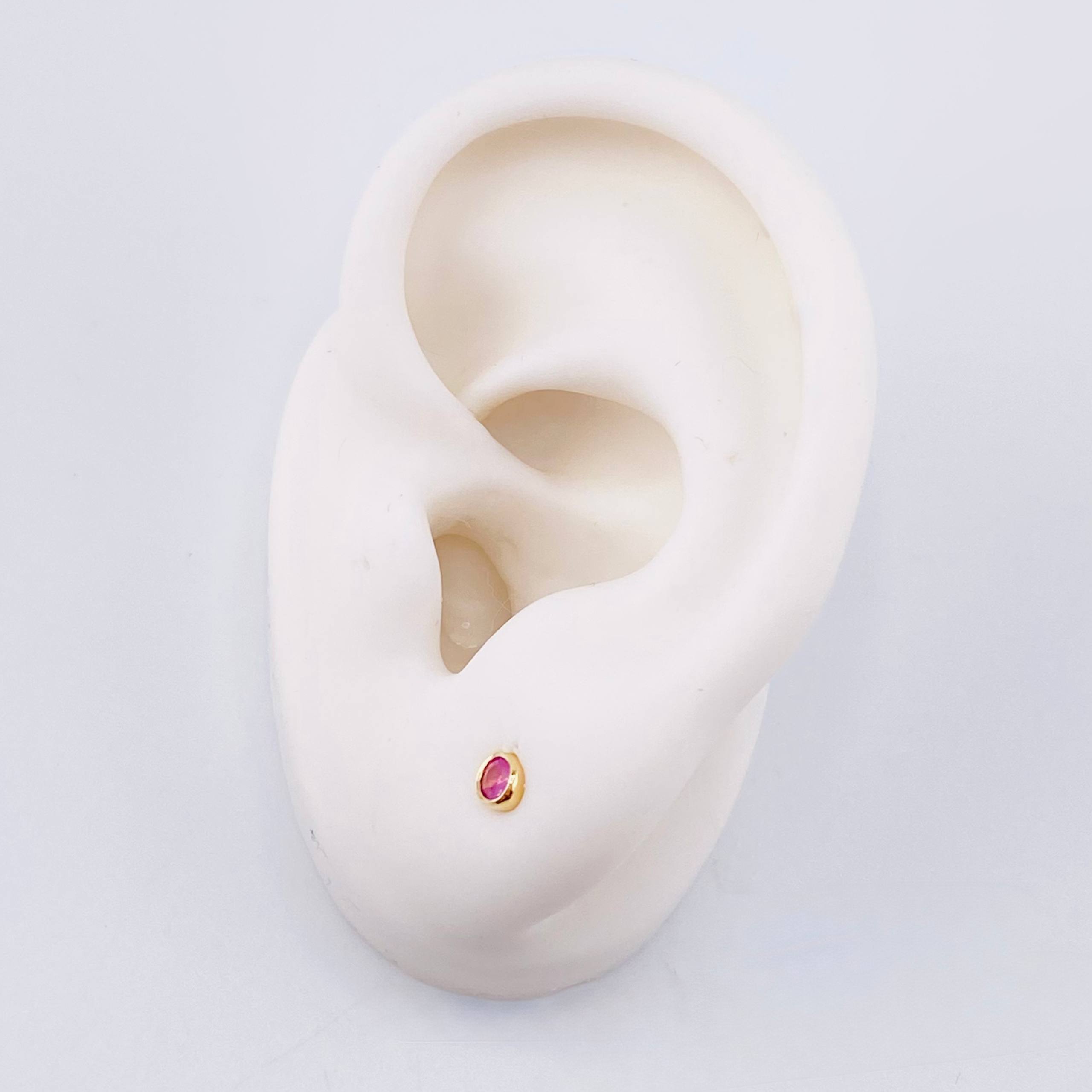Topos Bisel Zafiros Rosados 26pts 0.95gr / 3.8mm Oro Amarillo 18K