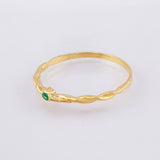 Anillo Trenzado Esmeralda 1pts 0.95gr / T6 3/4 / Oro Amarillo 18K