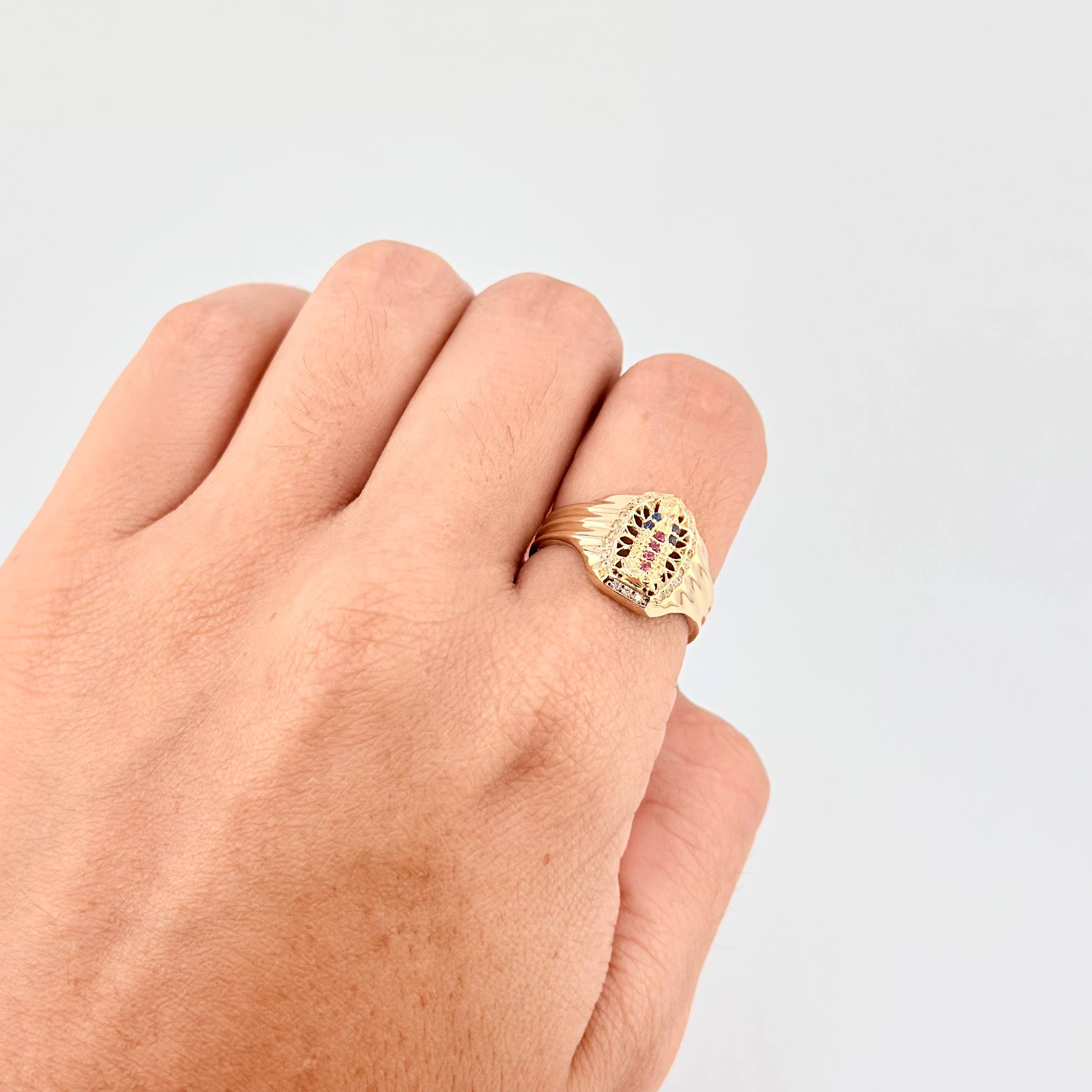 Anillo Virgen de Guadalupe 3.65g / T7 Oro Amarillo 18K