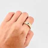 Anillo Sello Aro Rayado 4.3g / T10 1/2 Oro Amarillo 18K
