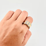 Anillo Sello Virgen Guadalupe 9.35g / T10 Dos Oros Amarillo Blanco 18K