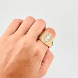 Anillo Escudo Virgen Guadalupe 12.65g / T11 1/2 Dos Oros Amarillo Blanco 18K