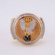 Anillo Sello San Miguel 10.75g / T9 1/2 Tres Oros 18K