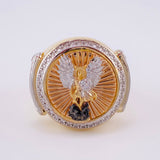 Anillo Sello San Miguel 10.75g / T9 1/2 Tres Oros 18K
