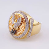 Anillo Sello San Miguel 10.75g / T9 1/2 Tres Oros 18K