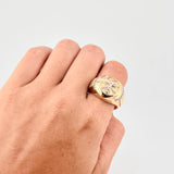 Anillo Sello Cruz Cristo 14.6g / T11 1/2 Tres Oros 18K