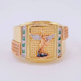 Anillo Sello Rectangular San Miguel 7.85g / T10 Tres Oros 18K