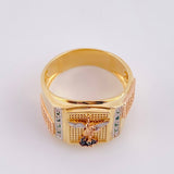 Anillo Sello Rectangular San Miguel 7.85g / T10 Tres Oros 18K