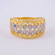 Anillo Canasta Corazones 5.4g / T8 1/4 Dos Oros Amarillo Blanco 18K