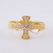 Anillo Cruz Infinito 3.2g / T8 Dos Oros Amarillo Blanco 18K