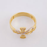 Anillo Cruz Infinito 3.2g / T8 Dos Oros Amarillo Blanco 18K