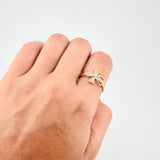 Anillo Cruz Infinito 3.2g / T8 Dos Oros Amarillo Blanco 18K