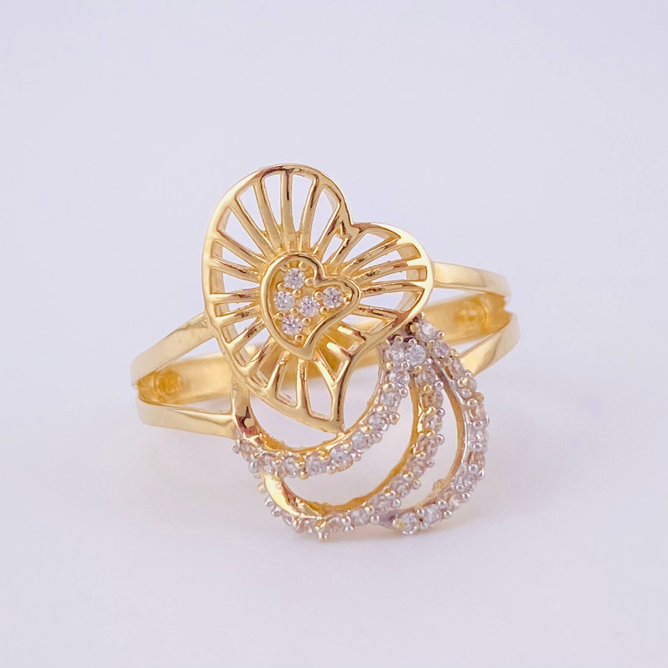 Anillo Filigrama Corazon 3.15g / T7 1/4 Oro Amarillo 18K