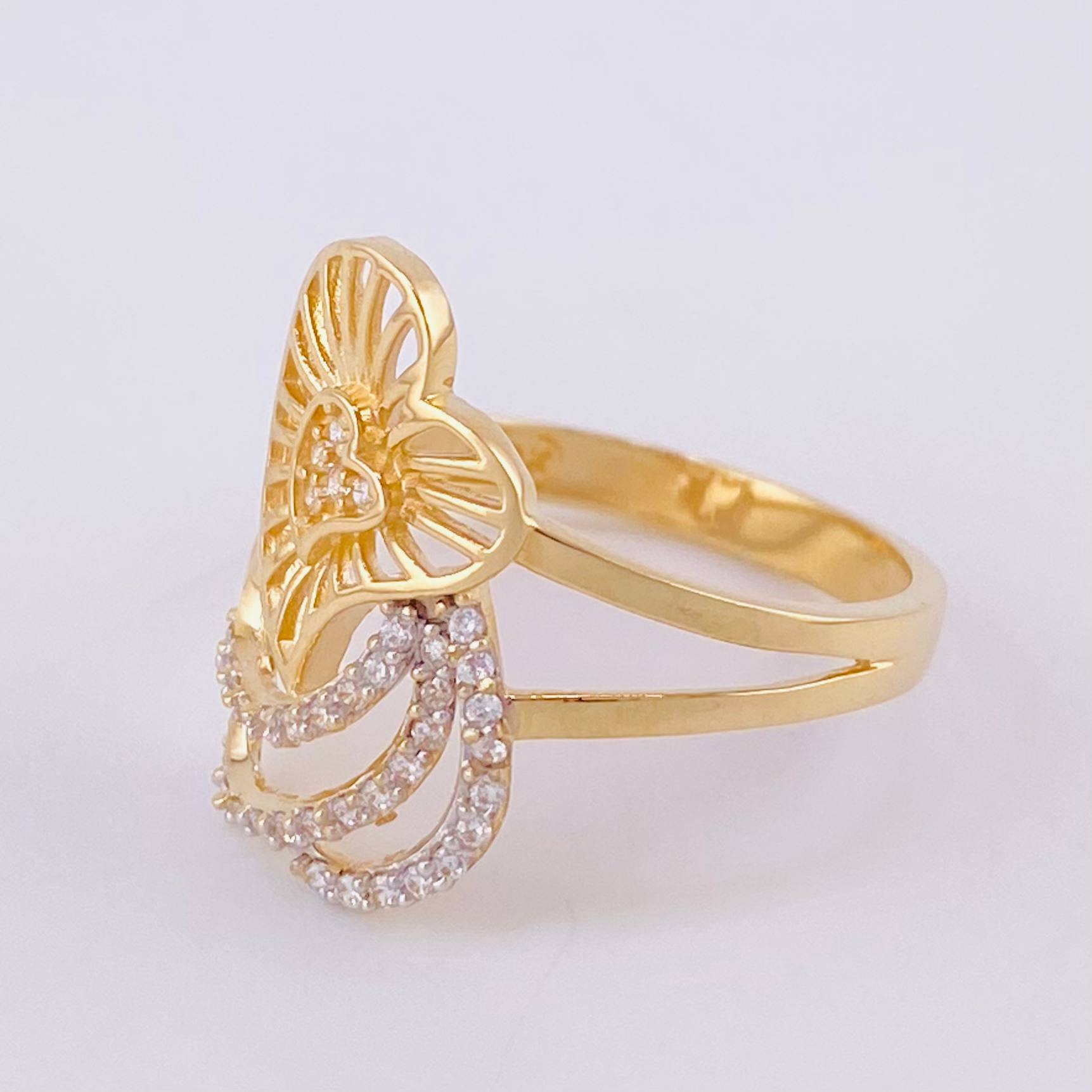 Anillo Filigrama Corazon 3.15g / T7 1/4 Oro Amarillo 18K
