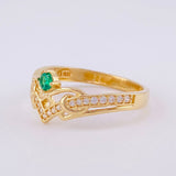 Anillo Tiara V Solitario 2.65g / T7 3/4 Oro Amarillo 18K