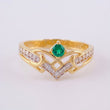 Anillo Tiara V Solitario 2.25g / T6 Dos Oros Amarillo Blanco 18K