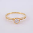 Anillo Solitario Carril Tupido 1.85g / T7 Oro Amarillo 18K