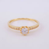 Anillo Solitario Carril Tupido 1.7g / T6 1/4 Oro Amarillo 18K