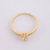 Anillo Solitario Carril Tupido 1.85g / T7 Oro Amarillo 18K