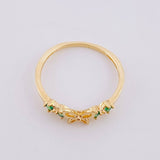 Anillo Silueta Mariposa Zirconias 1.4g / T6 3/4 Oro Amarillo 18K