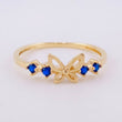 Anillo Silueta Mariposa Zirconias 1.5g / T6 Oro Amarillo 18K