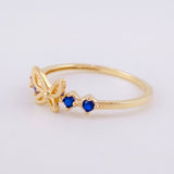 Anillo Silueta Mariposa Zirconias 1.5g / T6 Oro Amarillo 18K