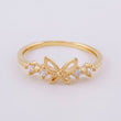 Anillo Silueta Mariposa Zirconias 1.4g / T5 3/4 Oro Amarillo 18K