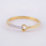 Anillo Linea Corazon Silueta 1.3g / T6 Oro Amarillo 18K