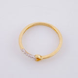 Anillo Linea Corazon Silueta 1.3g / T6 Oro Amarillo 18K