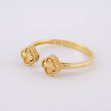 Anillo Dos Trebol 2.05g / T7 Oro Amarillo 18K