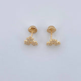 Topos Trio Flores 1.05gr / Circones Blancos Oro Amarillo 18K $