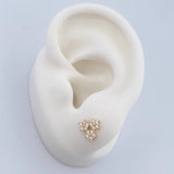 Topos Trio Flores 1.05gr / Circones Blancos Oro Amarillo 18K $
