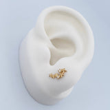 Topos Estrellas 0.85gr / Circones Blancos Oro Amarillo 18K $