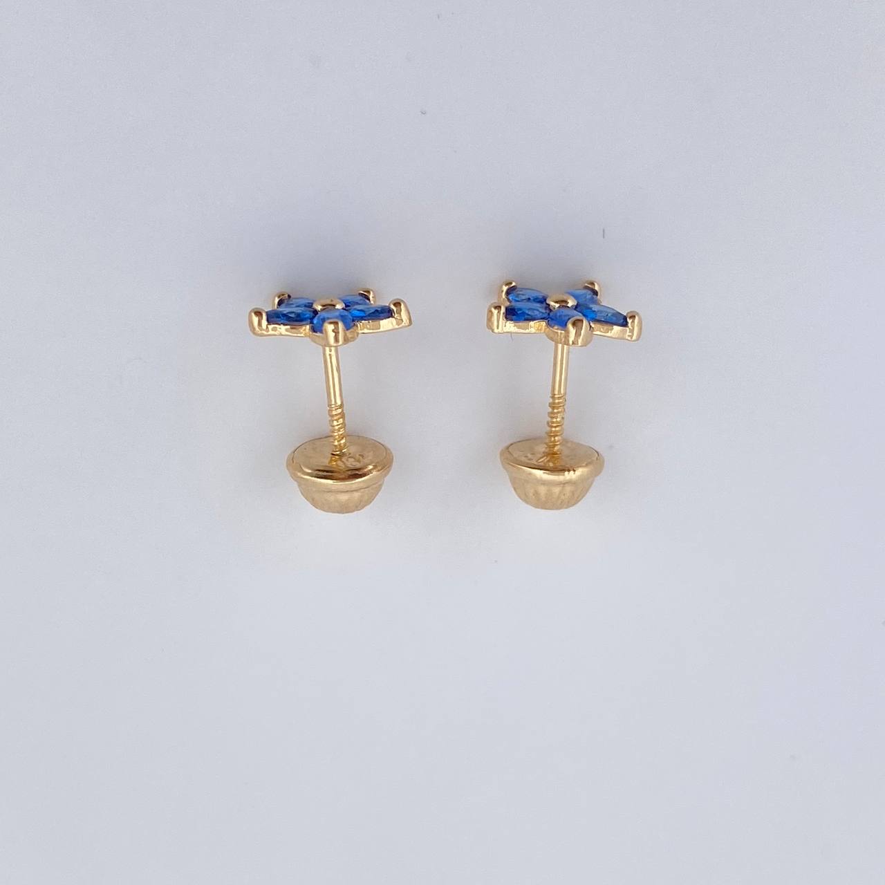 Topos Flor 0.9gr / Circones Azules Oro Amarillo 18K $