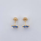 Topos Flor 0.9gr / Circones Azules Oro Amarillo 18K $